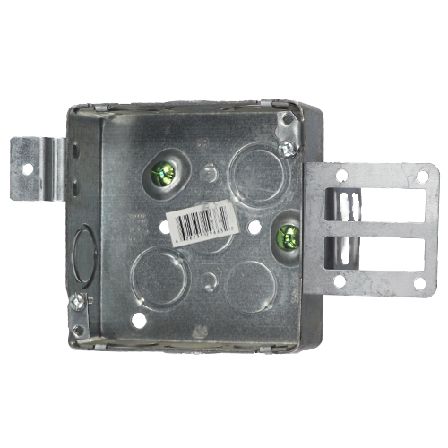 Steel Stud Shallow Junction Box With K O 4'' X 4'' X1-1/2'' 21.0 Cu.Inch
