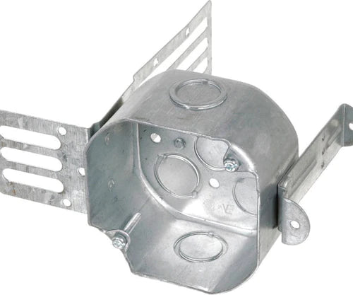 Steel Stud 2-1/8 Deep Octagon Box with wrap around bracket