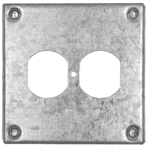 Duplex Receptacle Metal Plate for 4X4 Metal Box